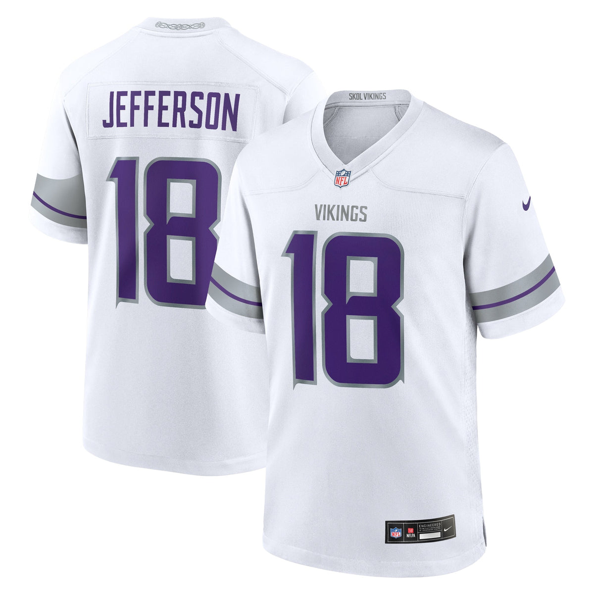 Justin Jefferson Minnesota Vikings Nike Alternate Game   Jersey - White