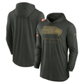 Men's Seattle Seahawks Nike Forest Green 2025 Salute to Service Sideline Dri-FIT Lightweight Hooded Pullover