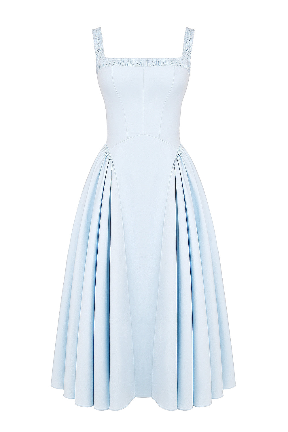 italian azure cotton midi sundress