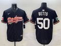 Men's Los Angeles Dodgers Mookie Betts #50 Black Team Game Jersey