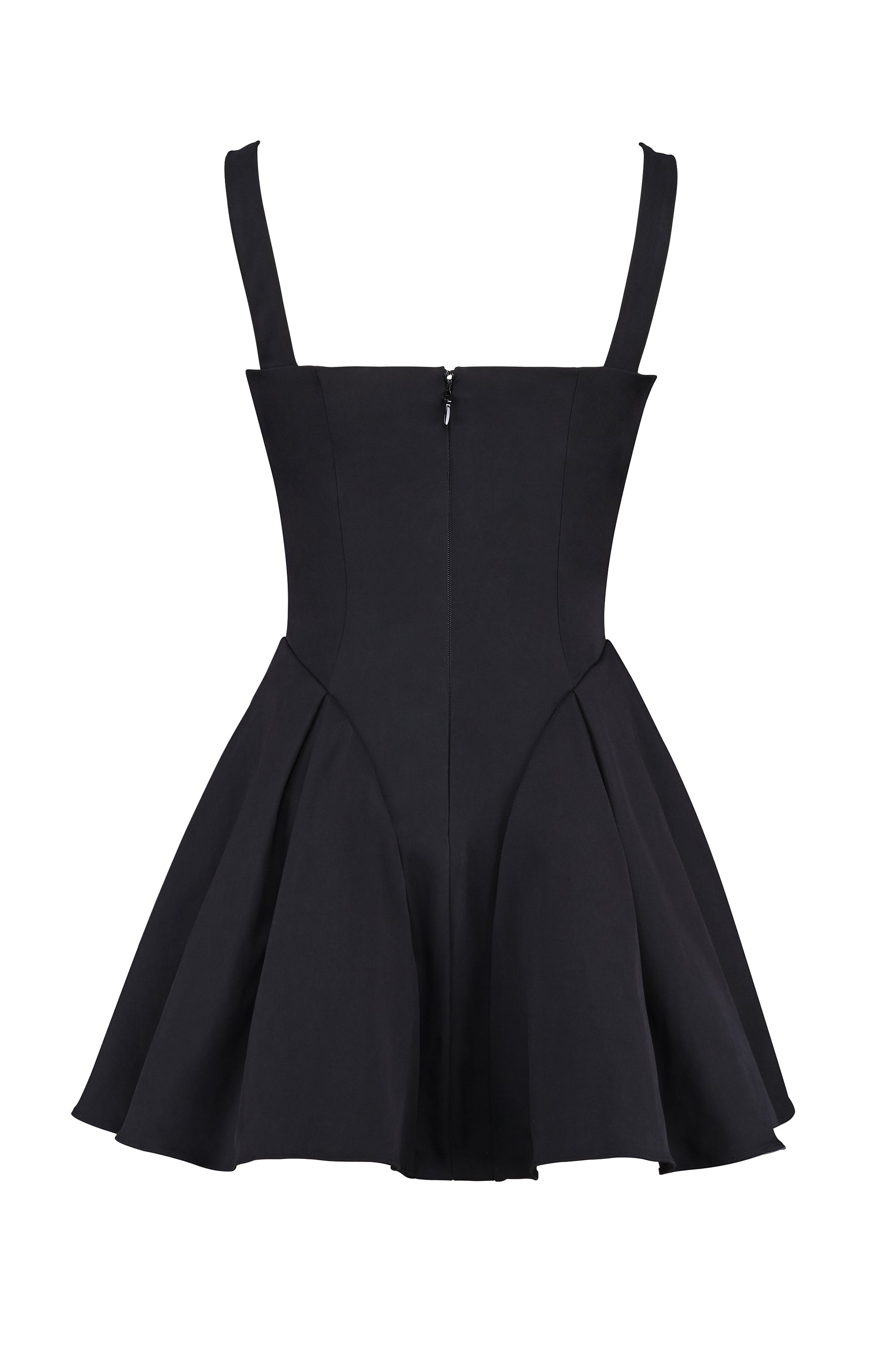 black twill mini dress