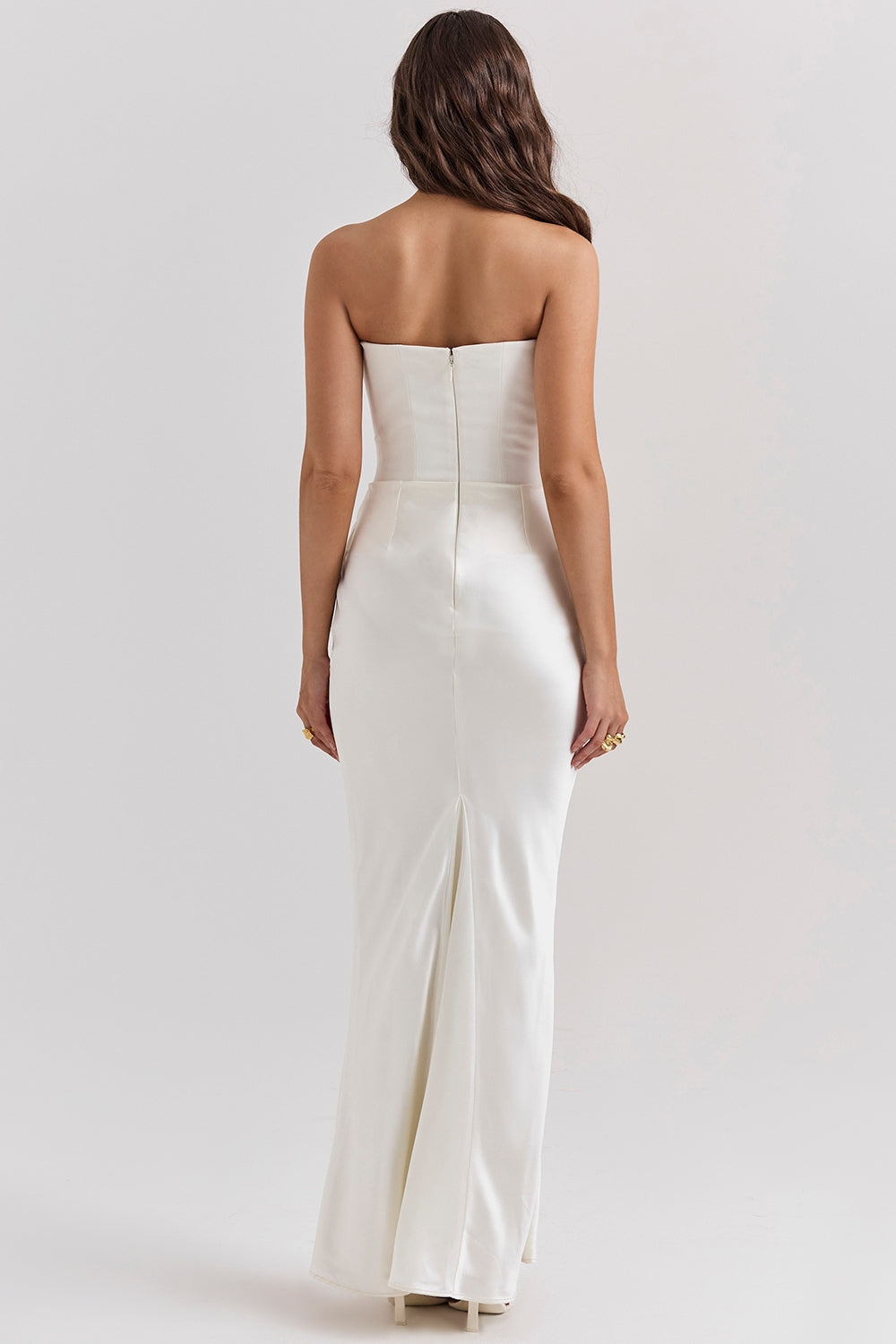 ivory strapless corset dress
