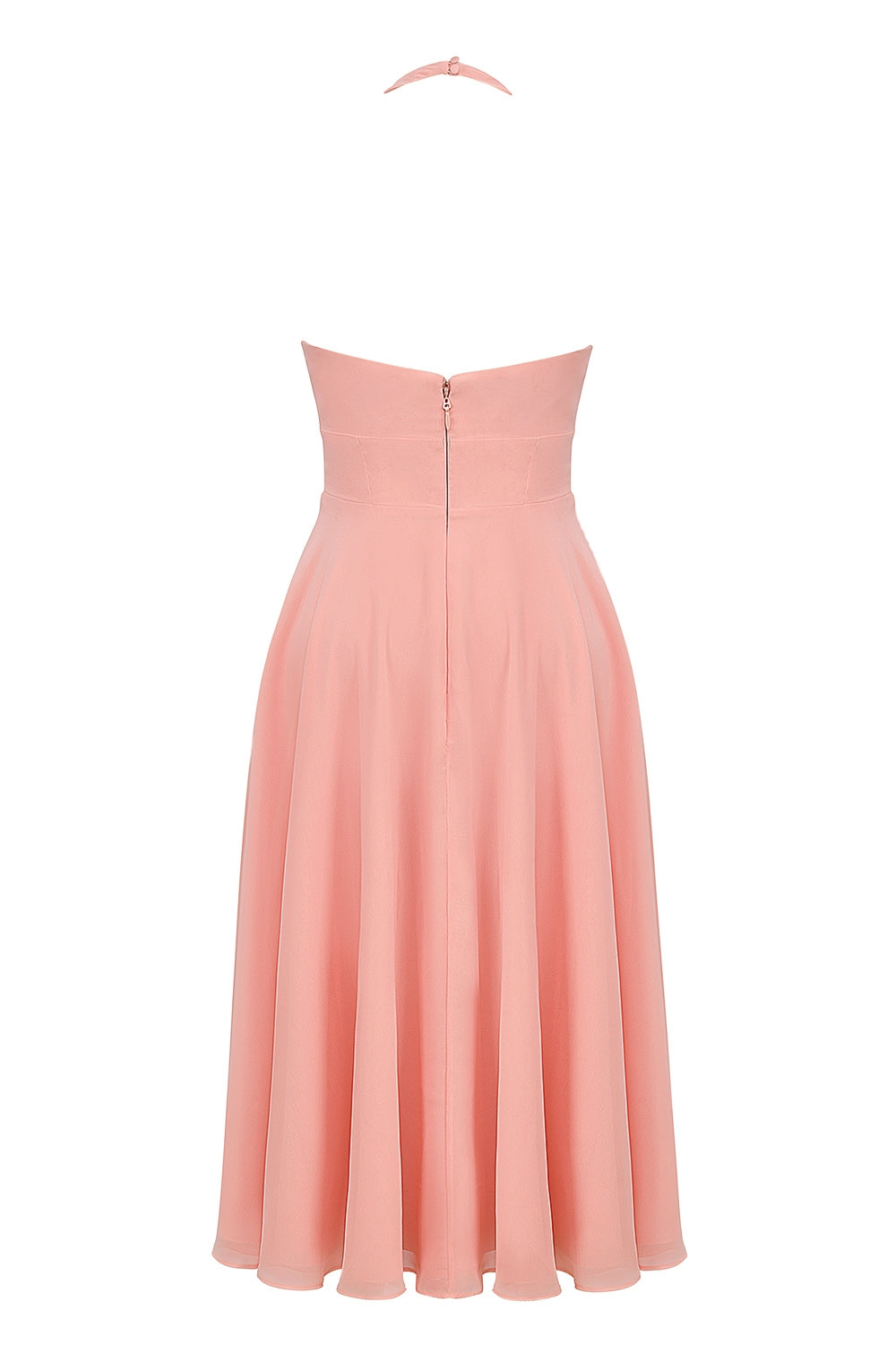 peach georgette halter sundress