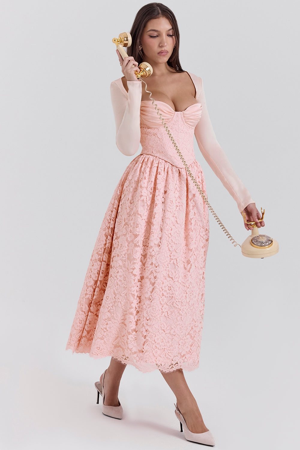 ballerina pink lace corset, skirt and bolero - sale