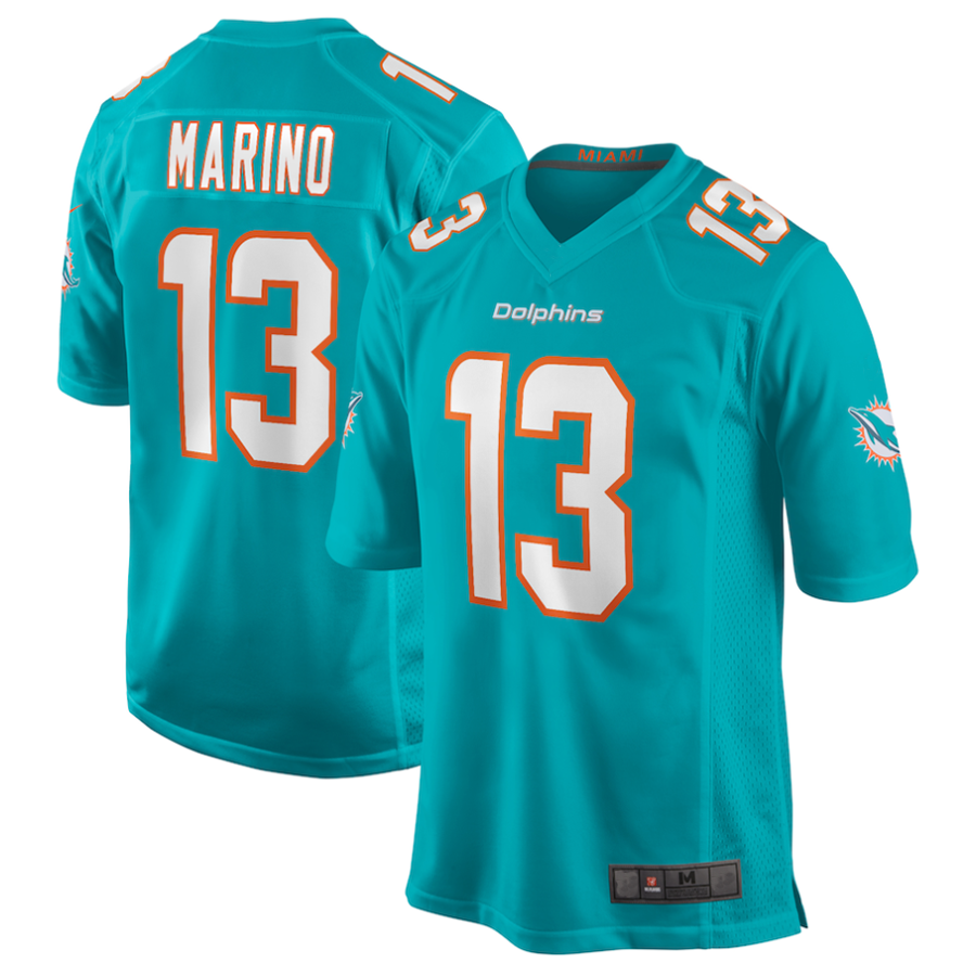 #13 Dan Marino Player M.Dolphins Aqua Game Retired Football Jerseys