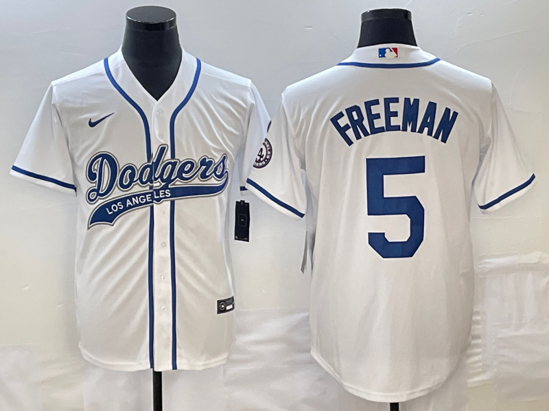Men's Los Angeles Dodgers Freddie Freeman #5 White Player Jersey1 Joint Edition