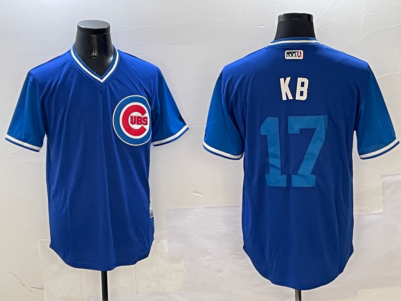 Men's Chicago Cubs Kris Bryant #17 Royal Replica Player Jersey