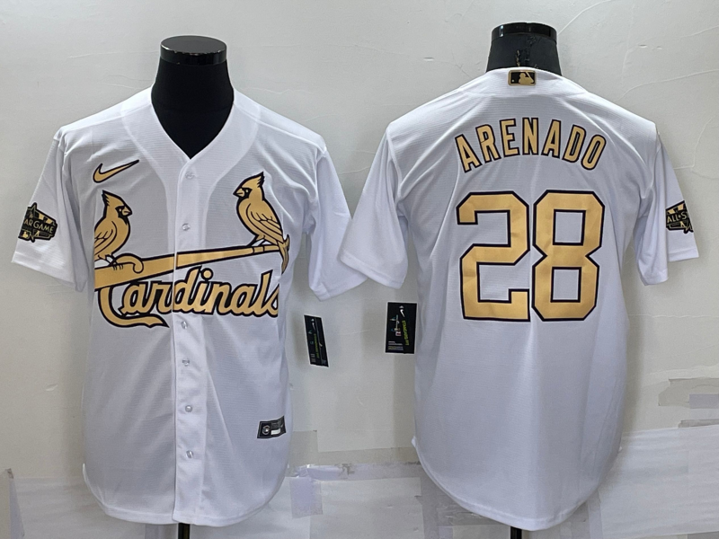 Men's St. Louis Cardinals Nolan Arenado #28 White Replica Player Jersey