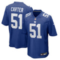 New York Giants Abdul Carter Nike Royal 2025 NFL Draft First Round Pick Game Jersey