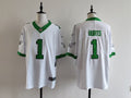 Men's Philadelphia Eagles Jalen Hurts Nike Jersey-White with green printing
