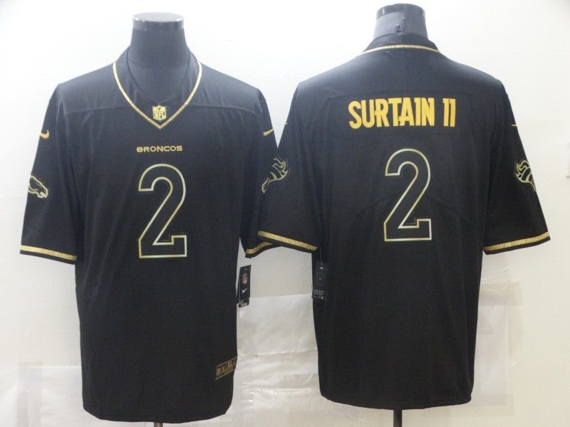 Men's Denver Broncos Patrick Surtain II #2 Black Game Jersey1