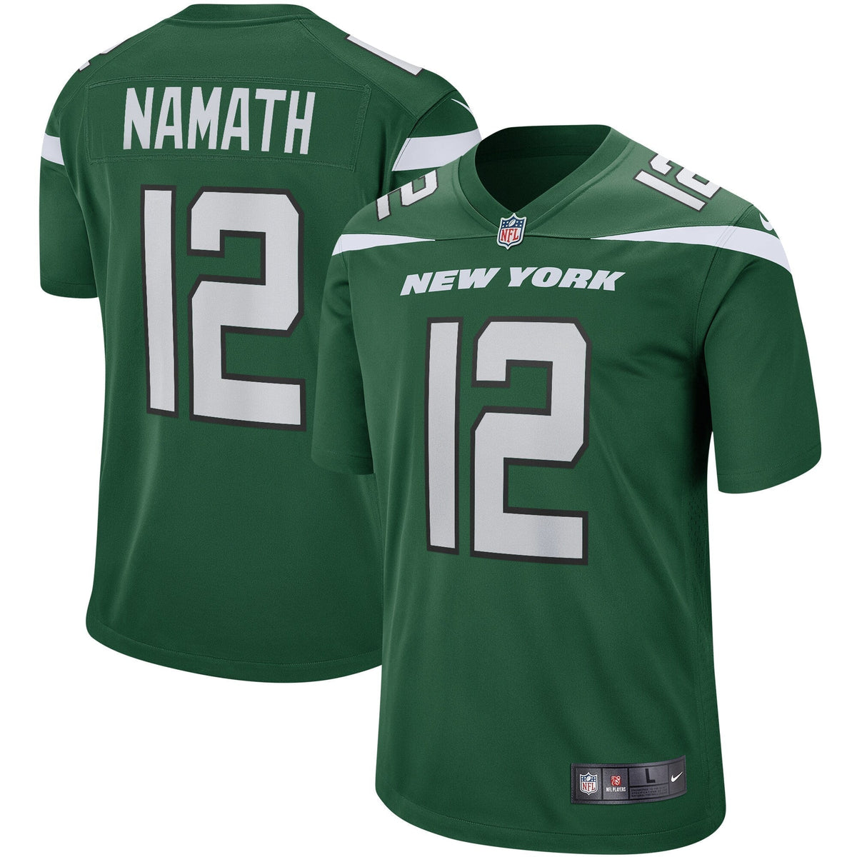 Joe Namath New York Jets Nike Game Retired   Jersey - Gotham Green