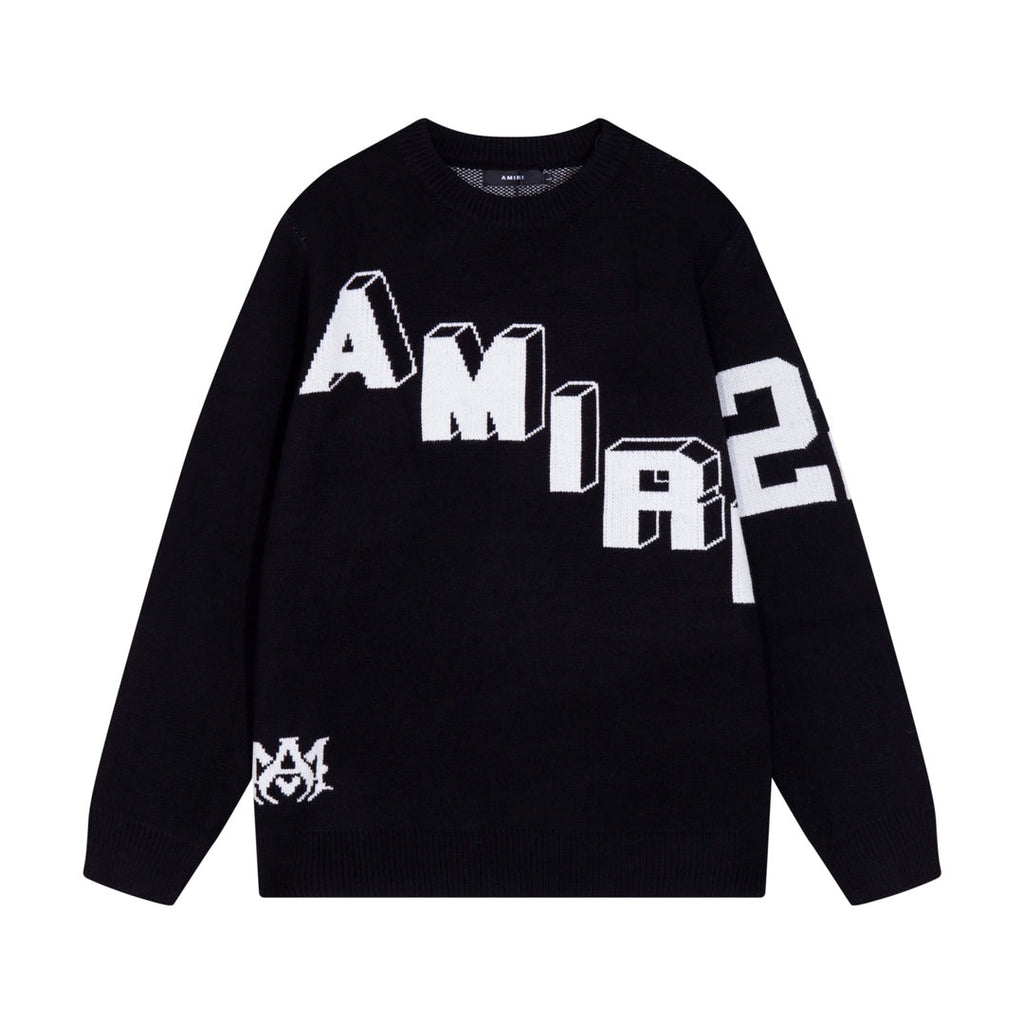AMIRI 2024 Bew Sweater With Large 22-letter logo on back-Black