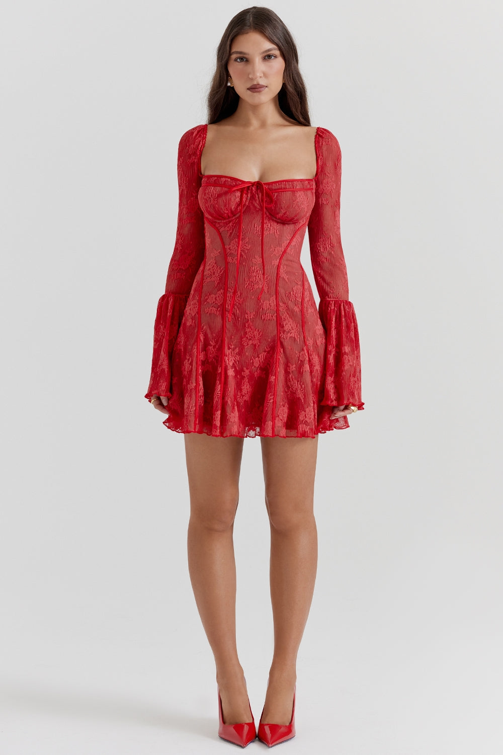 scarlet lace corset dress