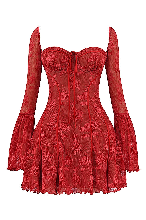 scarlet lace corset dress