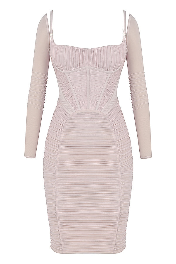 crystal gathered corset dress