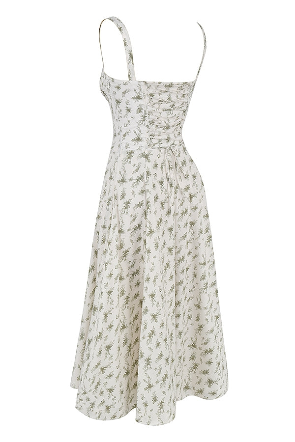 garden print bustier sundress