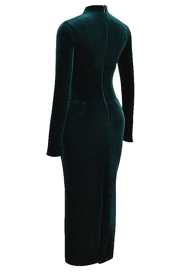 forest velvet corset dress