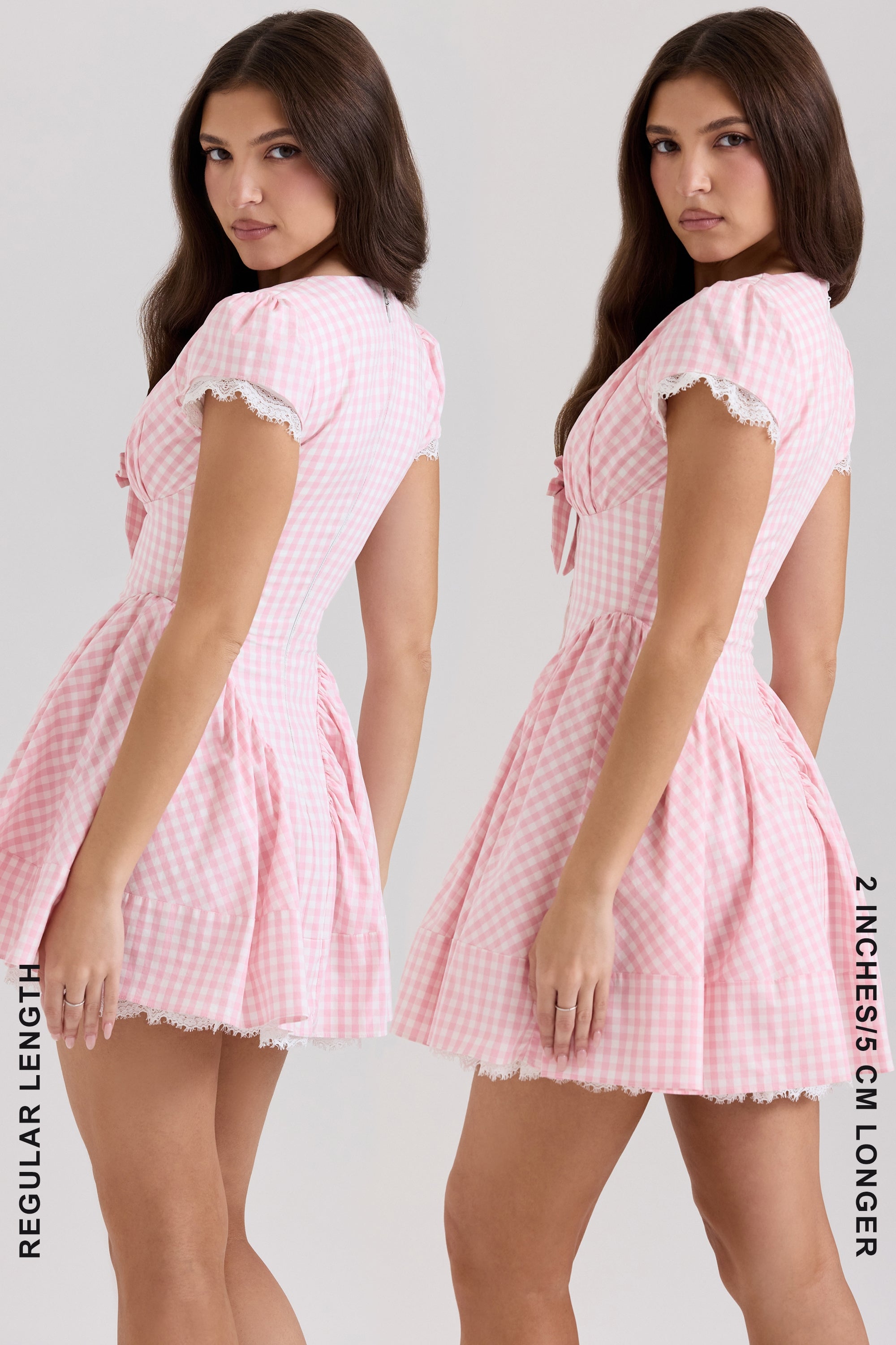 pink gingham cotton mini dress