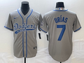 Men's Los Angeles Dodgers Julio Urias #7 Gray Player Jersey1 Joint Edition