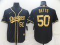 Men's Los Angeles Dodgers Mookie Betts #50 Black Game Player Jersey1