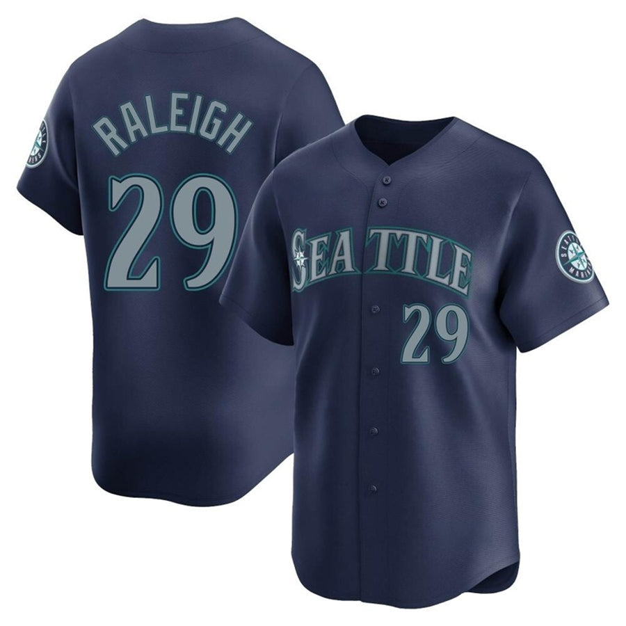 #29 Cal Raleigh Player S.Mariners Road Baseball Jerseys - Navy Limited