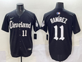 Men's Cleveland Guardians Jose Ramirez #11 Black Replica Player Jersey
