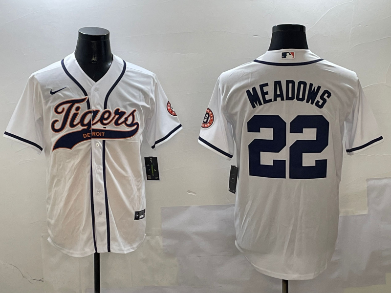 Men's Detroit Tigers Parker Meadows #22 White Player Jersey
