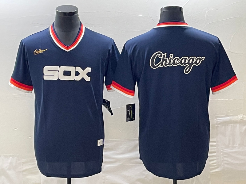 Men's Chicago White Sox Navy Cooperstown Collection Replica Game Jersey1