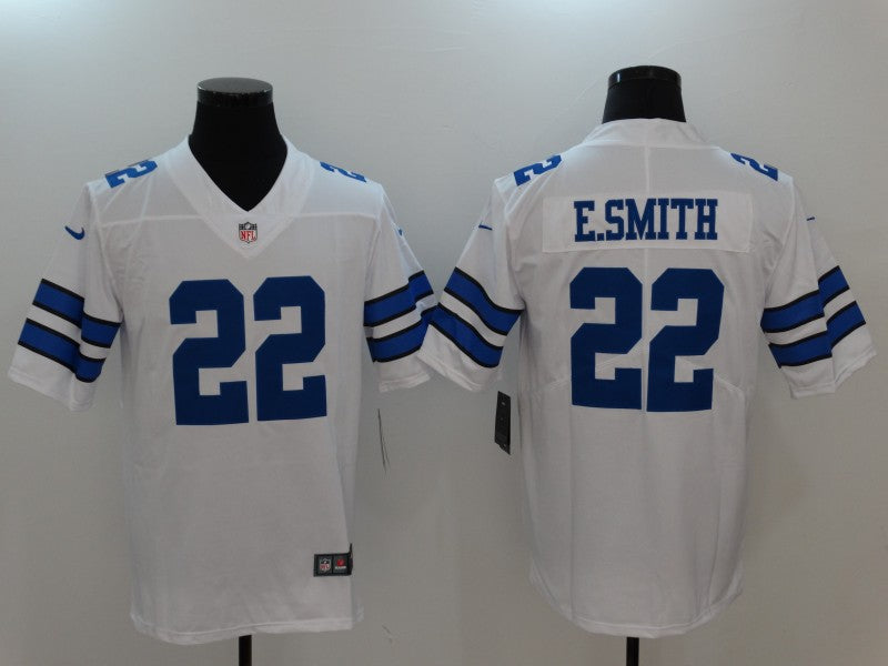 Men's Dallas Cowboys Emmitt Smith #22 White Custom1 Game Jersey1