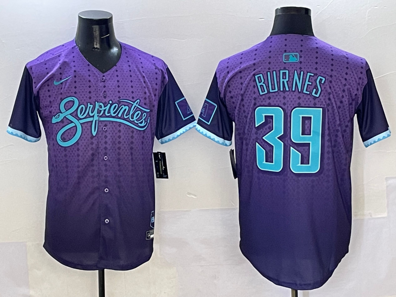 Men's Arizona Diamondbacks Corbin Burnes #39 Purple 2025 City Connect Limited Player Jersey