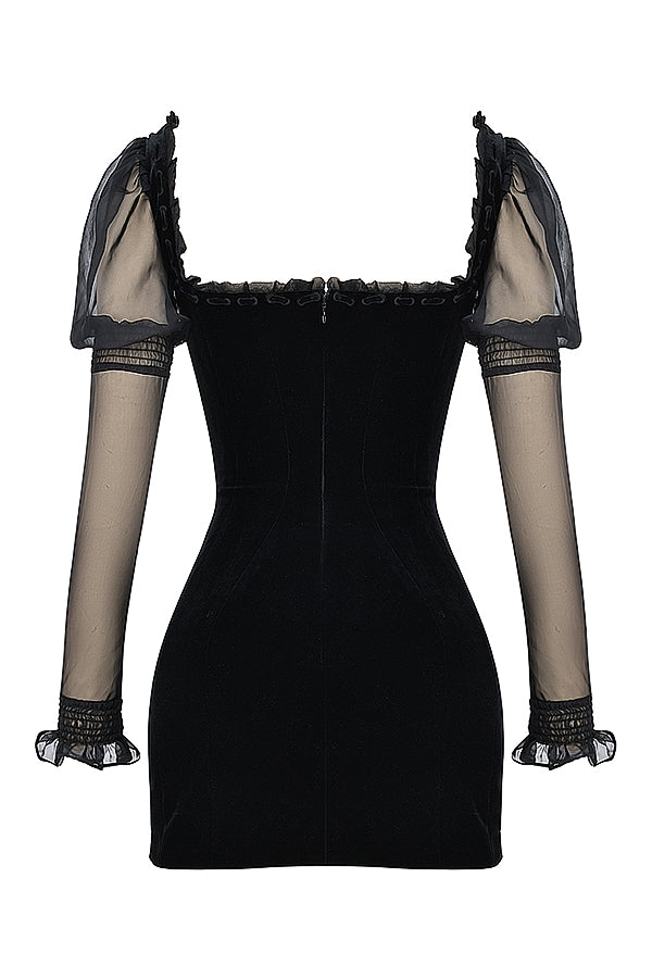 black velvet mini dress