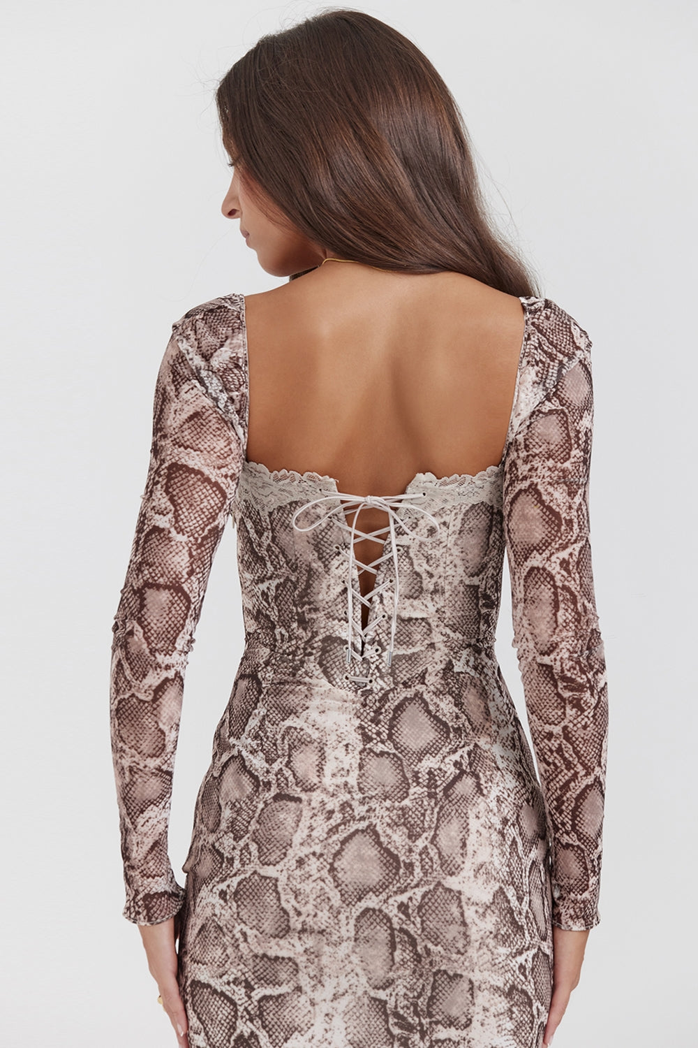 snake print corset dress