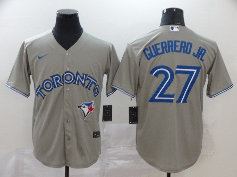 Men's Toronto Blue Jays Vladimir Guerrero Jr. #27 Gray Replica Baseball Jersey