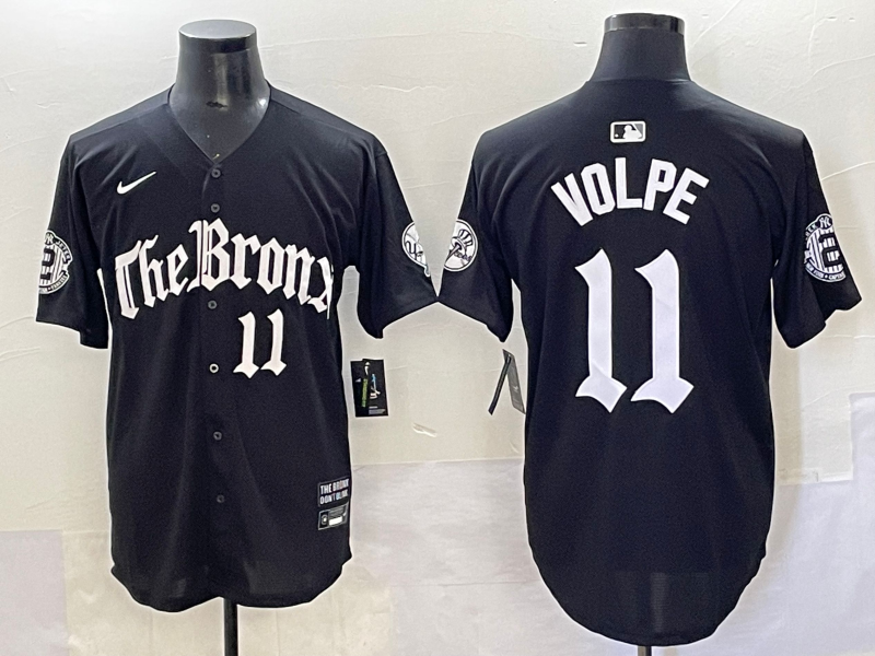 Men's New York Yankees Anthony Volpe #11 Black Alternate Limited Player Jersey