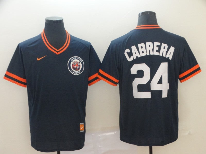 Men's Detroit Tigers Miguel Cabrera #24 Navy Replica Player Jersey