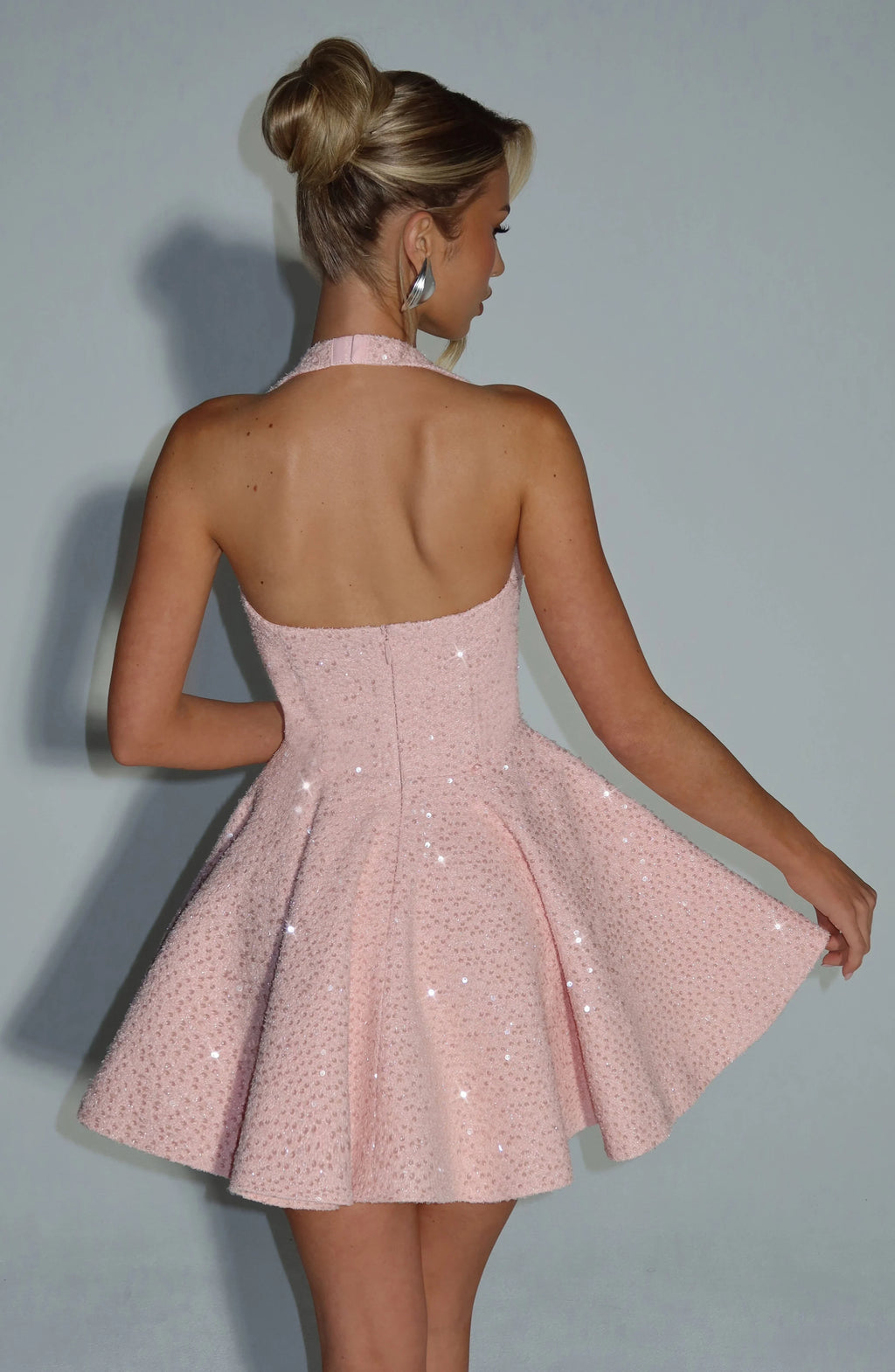 Georgette Mini Dress - Blush