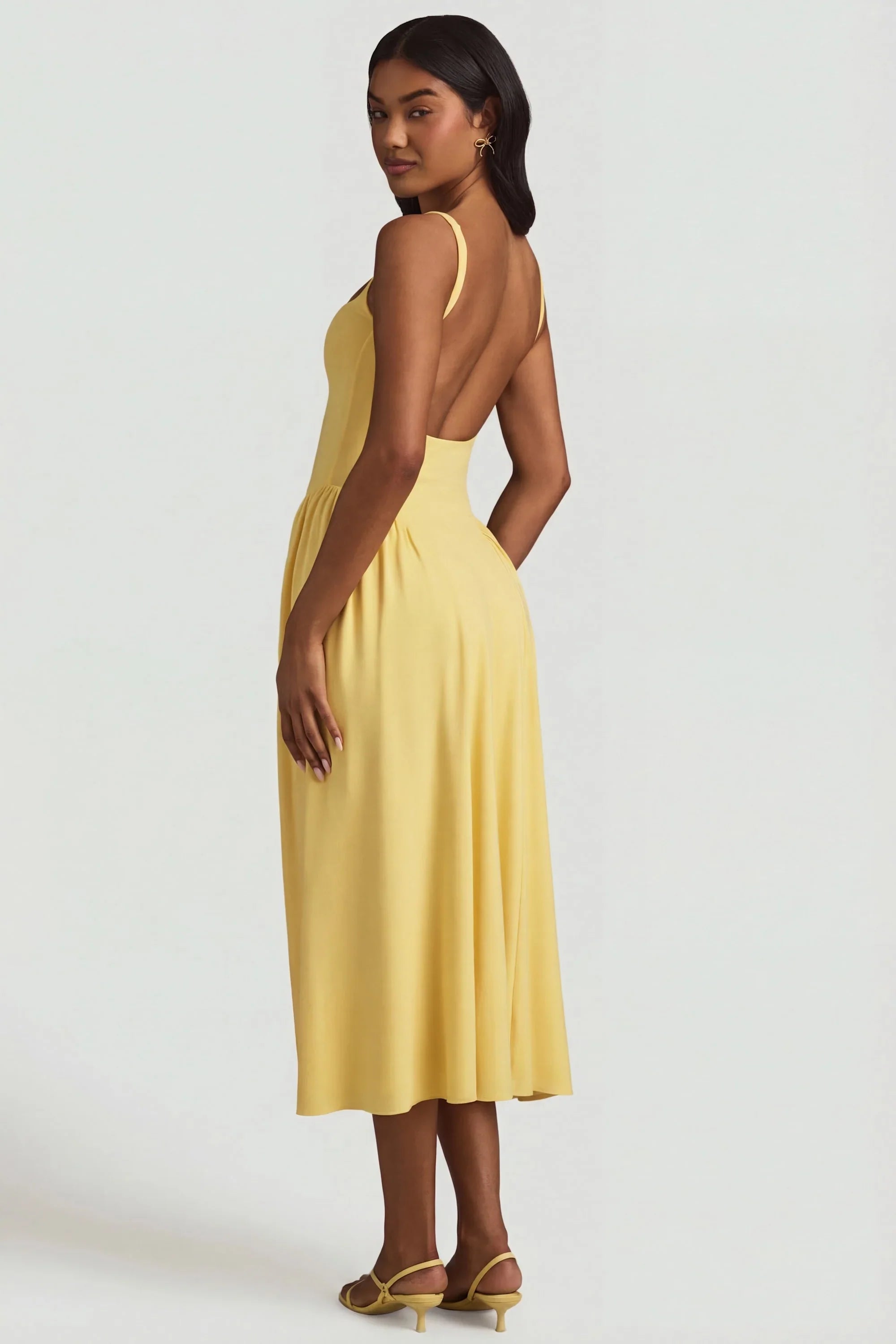 Modal A-Line Midaxi Dress in Pastel Yellow