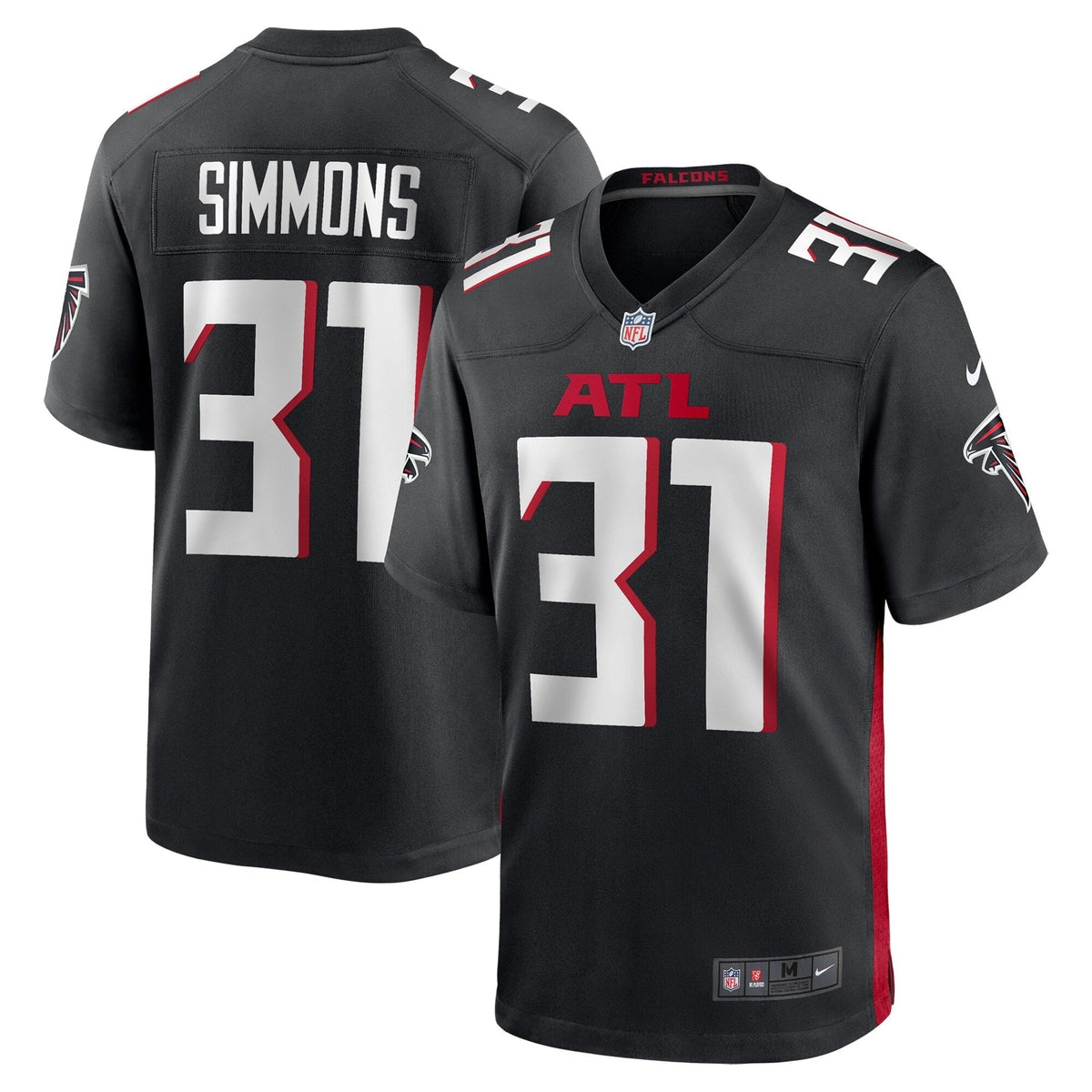 Justin Simmons Atlanta Falcons Nike Team Game Jersey -  Black