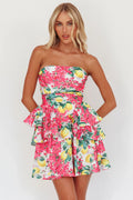 Like Me Tied Back Layered Mini Dress Citrus Pink