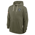 Men's Las Vegas Raiders Nike Olive 2025 Salute to Service Sideline Standard Issue Dri-FIT Hoodie