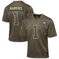 Youth New York Giants Malik Nabers Nike Olive 2025 Salute to Service Game Jersey