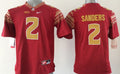 Men's Florida State Seminoles Deion Sanders #2 Red Player Game Jersey