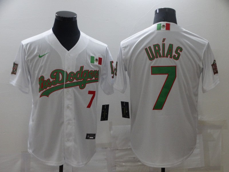 Men's Los Angeles Dodgers Julio Urias #7 White Game Baseball Jersey1
