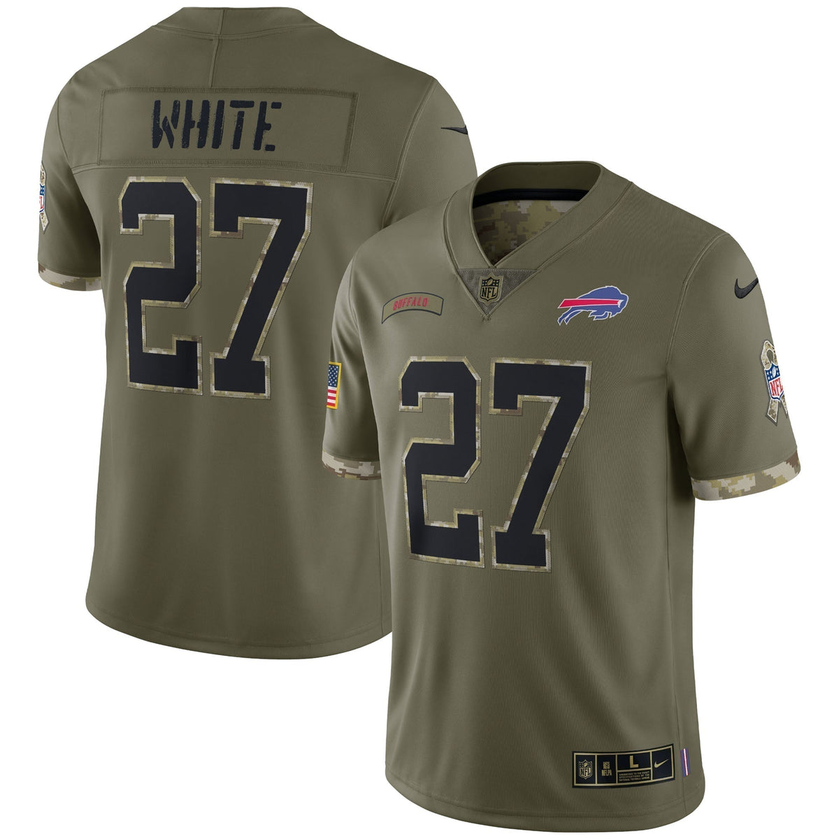 Tre'Davious White Buffalo Bills Nike Salute To Service Limited Jersey - Olive