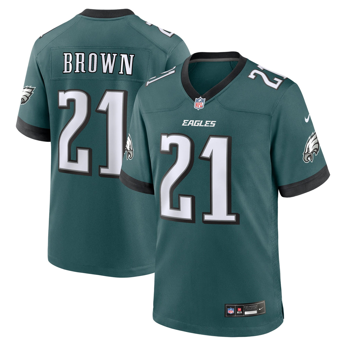 Sydney Brown Philadelphia Eagles Nike Team Game Jersey - Midnight Green