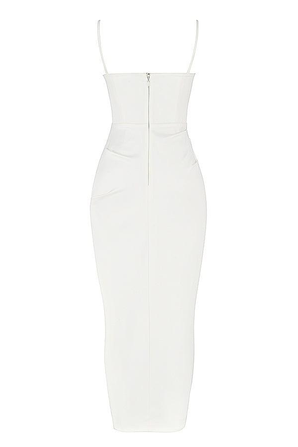 ivory satin corset dress