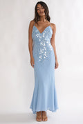 Meranda V-Neck Maxi Dress Sequin Blue