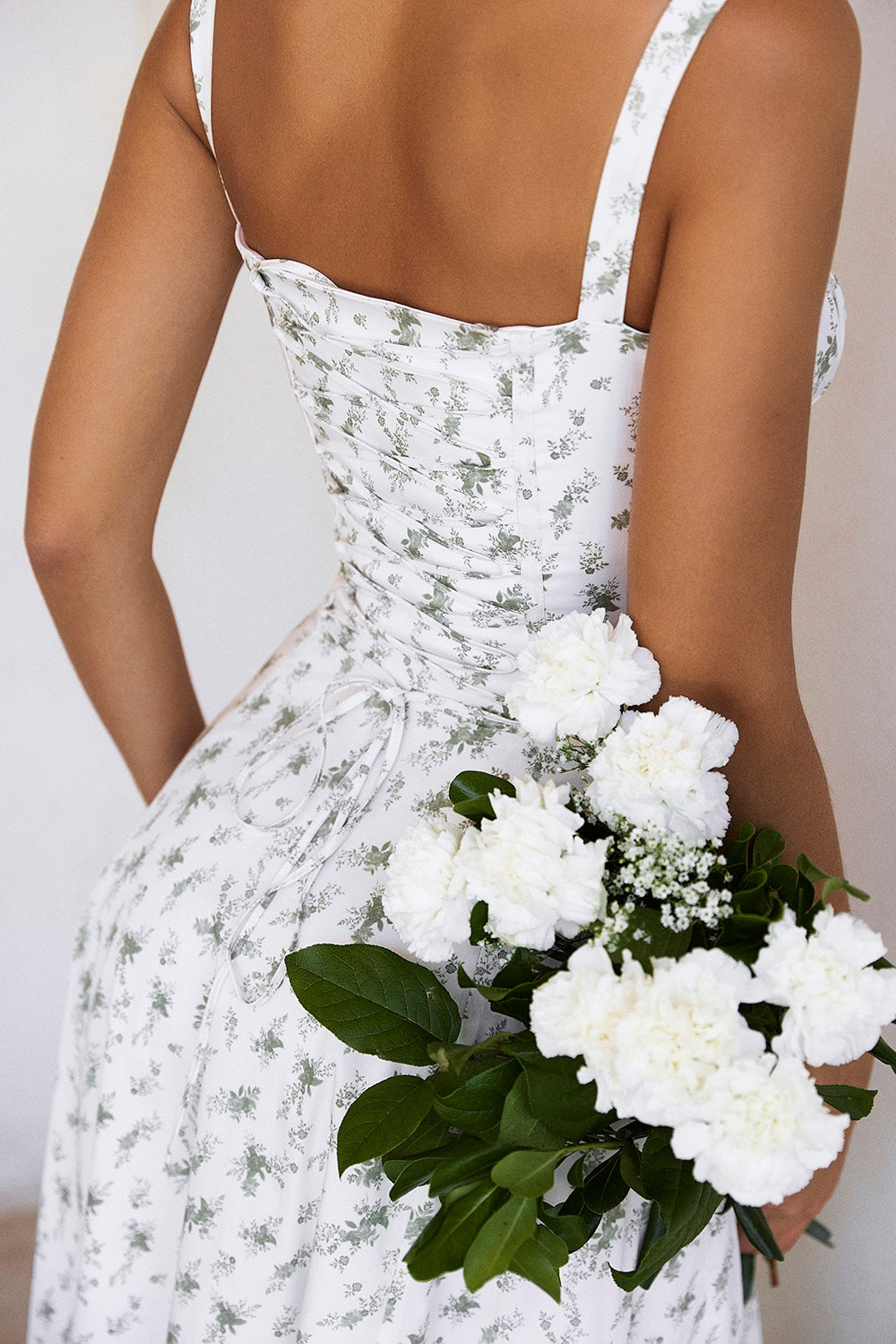 garden print bustier sundress