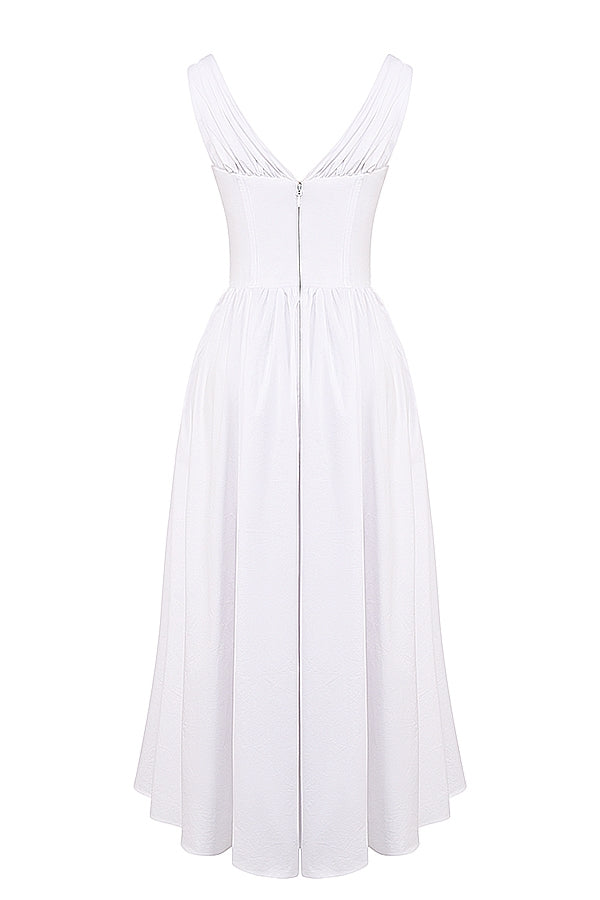 white cotton corset sundress